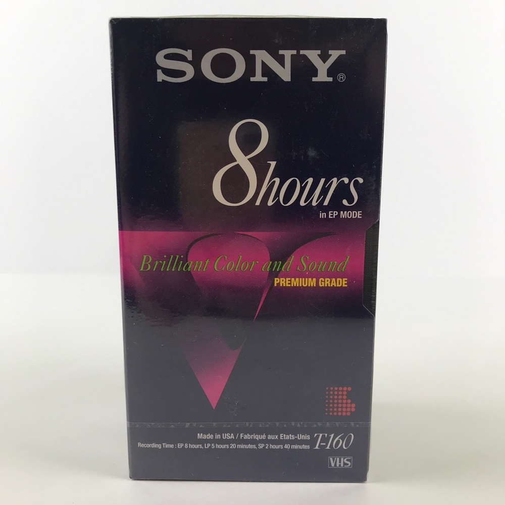 Sealed Sony T-160VE Premium Grade Blank VHS Tapes Made in USA 8 Hour Lot of 3 - Picture 3 of 14